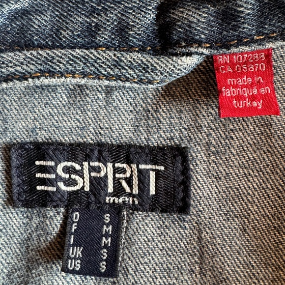 Vintage Esprit Jean Jacket 90s Fashion Men’s Size Small - Picture 9 of 10